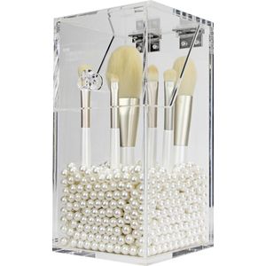 Make-up kwastenhouder Amber | Transparant | Make-up organizer |Kwastenhouder |Cosmetica opbergdoos | Kwasten houder | Kwasten opbergen | Houder voor make-up kwasten | Kwasten organizer  | Brushes holder | Beautybox | Cosmetica organizer | Pennenbakje