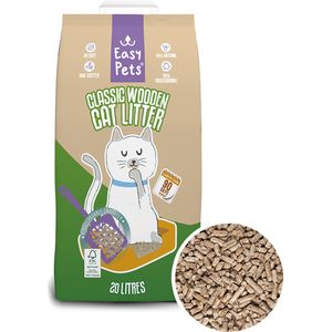 Easypets Houtkorrel Kattenbakvulling 20L - Biologisch Afbreekbare Houtkorrels - FSC