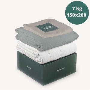 Topnight® Verzwaringsdeken 7 kg 150x200 cm - Bamboe & Minky hoes meegeleverd - Zwaartedeken - Weighted Blanket - Verzwaard dekbed - Gewichtsdeken - Anti stress deken - Zwaartekracht deken - Zwaar Dekbed