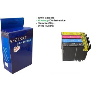 AtotZinkt Premium inkt cartridges voor Epson 18XL | Multipack van 4 cartridges voor Epson Expression Home XP202, XP205, XP30, XP302, XP305, XP402, XP405, XP412, XP415, XP315, XP312, XP215, XP212, XP225, XP322, XP422, XP425, XP325, XP222 (Mét chip)