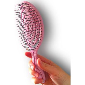 Fienosa Haarborstel - Anti Klit Haarborstel - Detangler Brush - Kam voor Krullen - Haarborstel Rond - Roze