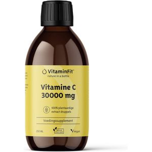 VitaminFit Natuurlijke Vitamine C Druppels 30.000 mg - 250 ml - 100% Natuurlijk & Plantaardig - Rozenbottel Extract