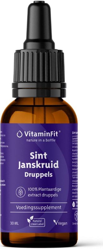 VitaminFit Sint Janskruid Druppels - 30 ML - 100% Natuurlijk - Ondersteuning Gemoedstoestand