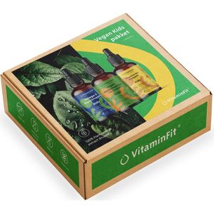 VitaminFit - Vegan Kids Pakket - Druppels - 100% Natuurlijk & Plantaardig