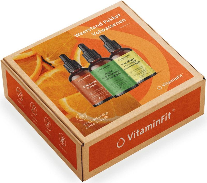 Vitamine C - Weerstand Pakket - 3 Supplementen - Natuurlijke Druppels - 50 ml