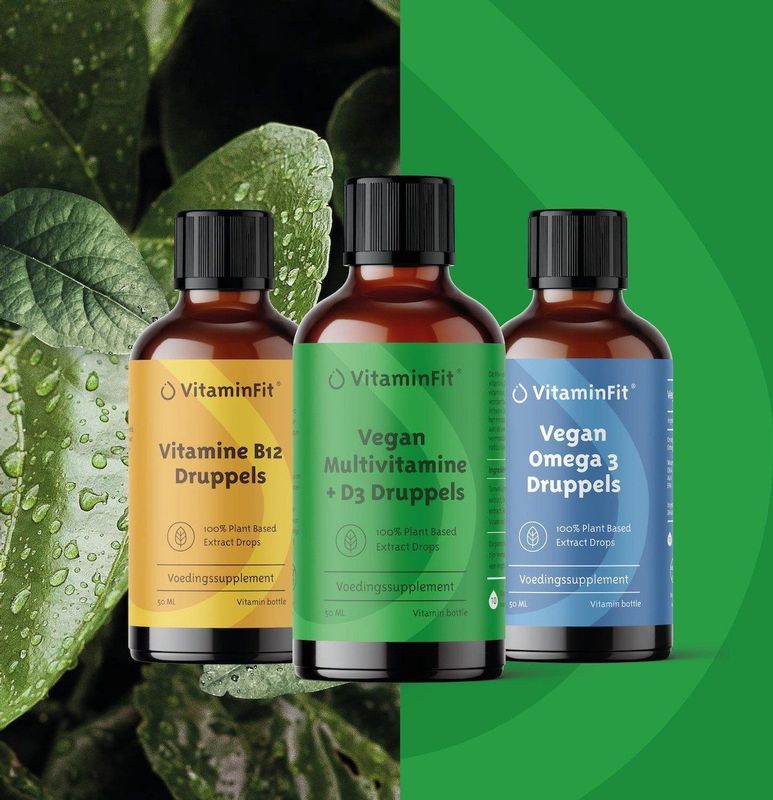 Vegan Pakket - Multivitamine + D3 - Vitamine B12 - Omega 3 - 3 x 50 ml