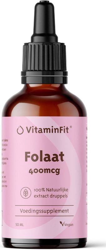 Folaat - Vloeibare Druppels - 400 mcg - Zonder Synthetische Toevoegingen