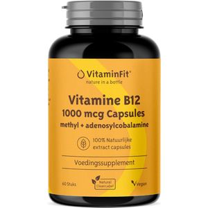 VitaminFit - Vitamine B12 - 1000 µg - Capsules - 60 stuks - 100% Natuurlijk