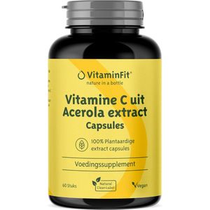 VitaminFit Vitamine C Capsules met Acerola Extract - 100% Natuurlijk & Plantaardig - 60 Capsules