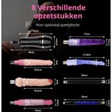 Compleet Khalifa Sex Machine Pakket met 8 Opzetstukken – Inclusief Dildo’s en Pocket Pussy – Seksmachine voor Mannen en Vrouwen – Neukmachine – Fuck machine – Discreet Verzonden