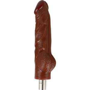 Eroticon Bruine Dildo - 18.5cm Lang - Tot wel 5cm Dik - Opzetstuk voor Eroticon Seksmachine - Accessoire - 3XLR opzetstuk