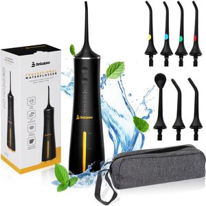 Bolusso Waterflosser - Inclusief 7 Opzetstukken - Draadloos - Reistas - E-book