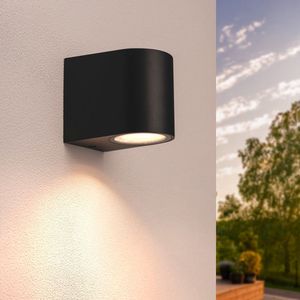 Led wandlamp rond | Sacramento | Geschikt voor 1x GU10 (Zwart, IP44)