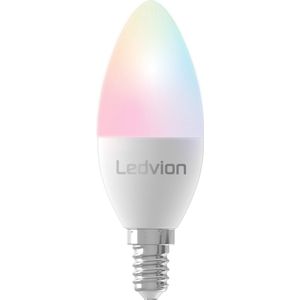 Ledvion E14 LED Lamp, Smart Lamp, Dimbare LED Lamp, RGB, CCT, 5W, LED Spot, Wifi, App, Dimmer
