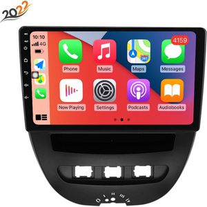 Boscer® Autoradio Android 11 | Peugeot 107, Toyota Aygo & Citroen C1 | Apple Carplay & Android Auto (Draadloos) | 10.1 Inch HD Navigatiesysteem | Achteruitrijcamera & Microfoon