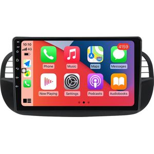 Boscer® Autoradio - Geschikt voor Fiat 500 2007-2015 - Android 11 - Apple Carplay & Android Auto (Draadloos) - 9 Inch HD Navigatiesysteem - Zwart - Achteruitrijcamera & Microfoon