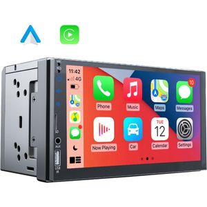 Boscer® Autoradio 2Din Universeel - Apple Carplay & Android Auto - 7' HD Touchscreen - USB - AUX - Bluetooth - Externe Microfoon & Achteruitrijcamera