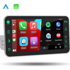 Boscer® 1Din Autoradio - Apple Carplay & Android Auto - 8 Inch HD Kantelbaar scherm - Bluetooth - Achteruitrijcamera & Microfoon
