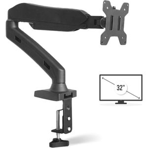 Boscer Gasveer Monitorbeugel - Monitor Arm 13-32 Inch - Full Motion Monitor Houder - Voor op Kantoor en Thuis - Zwart