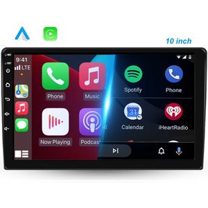 Boscer® Autoradio 2Din Universeel - Android 10 - Apple Carplay & Android Auto - 10.1 Inch HD Touchscreen - GPS Navigatiesysteem - 2+32GB - Externe Microfoon & Achteruitrijcamera