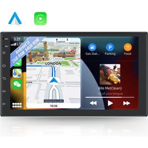 Boscer® Autoradio 2Din Universeel - Android 13 - Apple Carplay & Android Auto (Draadloos) - 8-Core 2+64GB - 7 Inch HD Touchscreen - GPS Navigatiesysteem - Achteruitrijcamera