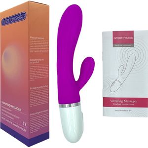 Intertoyseks Vibrator - Clitoris en G-spot Stimulator - Seksspeeltje - Rabbit Vibrators met 2 Motoren - 10 Trilstanden - Violet