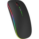 Nuvance - Draadloze Muis LED - Bluetooth - Ergonomisch - Laptop en gaming - Draadloos - Zwart