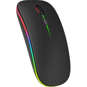 Nuvance - Draadloze Muis LED - Bluetooth - Ergonomisch - Laptop en gaming - Draadloos - Zwart