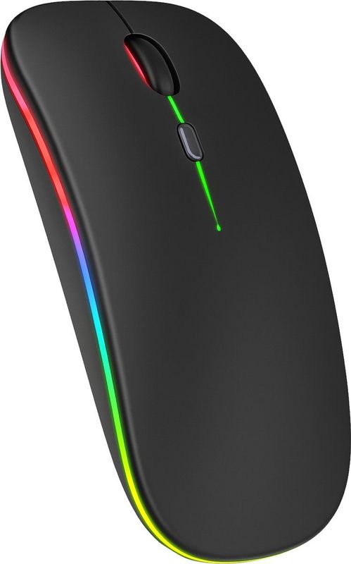 Nuvance - Draadloze Muis LED - Bluetooth - Ergonomisch - Laptop en gaming - Draadloos - Zwart