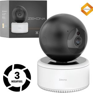 Zekona 10i - Beveiligingscamera voor binnen - 3MegaPixel - WiFi - BabyFoon met app - Huisdiercamera - + 32GB SD kaart
