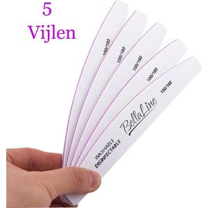 Nagelvijl - Zebra Moon - 5 Stuks - 100/180 Grit - Professionele Kwaliteit