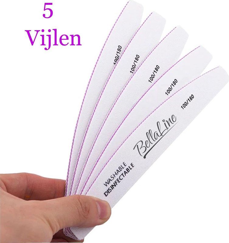 Nagelvijl - Zebra Moon - 5 Stuks - 100/180 Grit - Professionele Kwaliteit