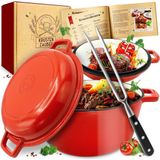KRUSTENZAUBER - Gietijzeren Pan - 26 cm - Inclusief Vleesvork - Voor Oven en Inductie