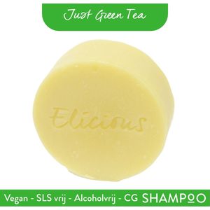 Elicious® - Shampoo Bar - Groene Thee - CG Vriendelijk - Curly Girl - Natuurlijke Shampoo - SLS vrij - Plasticvrij - Vegan - Halal - Dierproefvrij