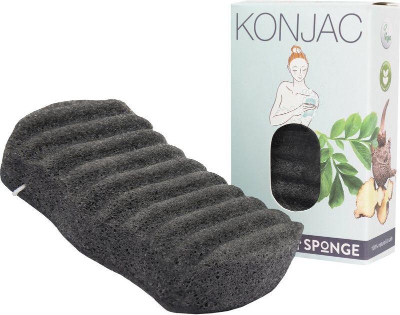 Badspons - Konjac - Bamboe Houtskool - Natuurlijke Huidreiniger