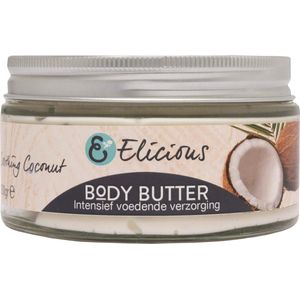 Elicious® - Body Butter - Kokos - 100% Natuurlijk - Huidverzorging - Natuurlijke Skincare - Moisturizer - Plasticvrij - SLS vrij - Vegan - Dierproefvrij - 200gr