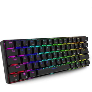 Royal Kludge - RK61 Keyboard - Qwerty - RGB Mechanisch Gaming Toetsenbord - TRI Mode - Bluetooth - USB-C - 2.4Ghz - Zwarte Kleur - Blue Switch