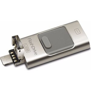Xd Xtreme Flashdrive - 128GB - 3 in 1 - Zilver