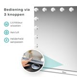 Mirlux - Hollywood Make Up Spiegel - LED Verlichting - Bluetooth Speakers - Wit - 80x60cm