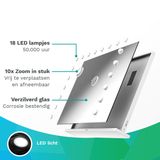 Mirlux - Hollywood Make Up Spiegel - LED Verlichting - Bluetooth Speakers - Wit - 80x60cm