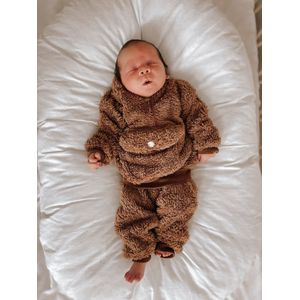 Twee delig romper pakje, teddy two piece, romperset - Bruin 3-6, kerstcadeau, little, dutch