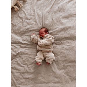 Teddy Two-Piece Beige 6-9 - romper set - baby born kleertjes - baby born - rompertjes baby - Baby romper - Baby kleding - romper lange mouw - baby kleding jongens - baby kleding meisje - baby pakje - Kinder kleding, kerstcadeau, little, dutch