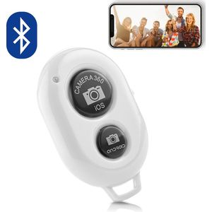 MOJOGEAR Bluetooth remote shutter - Afstandsbediening voor smartphone camera — Compatibel met Android / iOS / Windows Phone – Wit