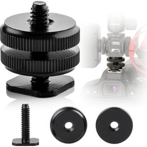 MOJOGEAR Cold Shoe-adapter voor Cold Shoe-mount - 1/4 inch schroef voor camera-accessoires - Metaal - Zwart
