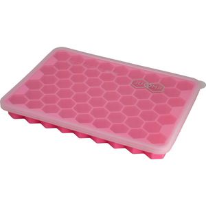 JU&MP Honeycomb XL IJsblokjesvorm - IJsblokjes - IJsblokjesvorm met Deksel - Roze