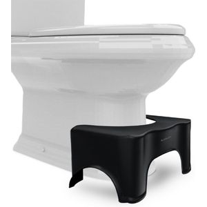 BUDDLEY Toiletkrukje - Zwart - WC Krukje voor Volwassenen - Verhoger voor een Gezonde Houding