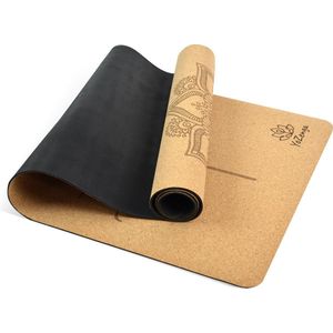 YoZenga Premium yoga mat natuurlijk kurk Mandala Flower | inclusief draagriem