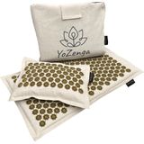 YoZenga - Spijkermat - Lotus Natural Beige - Kokosvezel en Boekweitkaf vulling - Incl. Draagtas