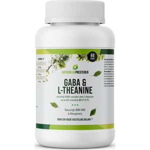 GABA met L-theanine - 475 mg - GABA supplement met actief vitamine B6 - 60 caps