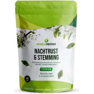 Nachtrust & stemming - natuurlijk slaap supplement - 5-HTP uit griffonia, valeriaan, L-theanine, magnesium - 45 caps